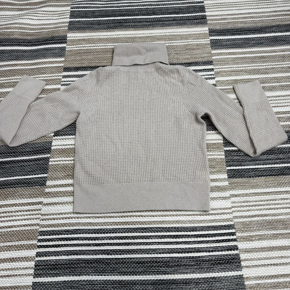 White + Warren Sweater Womens Small Beige Cashmere Turtleneck Waffle Knit Raglan
